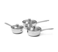 3-Piece Saucepan Set silver-coloured