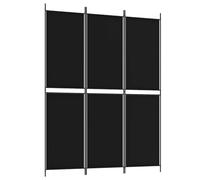 3-Piece Screen Black Fabric Room Divider 150 x 200 cm Foldable Freestanding Privacy Screen Divider for Living Room Bedroom Office Indoor Outdoor Privacy