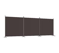 3-Piece Screen Brown Fabric Room Divider 525 x 180 cm Foldable Freestanding Privacy Screen for Living Room Bedroom Office Garden Indoor Outdoor