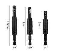 3-Piece Self-Centering Drill Bit Set for Cabinet and Door Hinge Installation - for Precision Woodworking Bits, Quick-Load Design, Hardened Steel