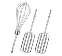 3 Piece Set 304 Stainless Steel Egg Beater Manual Mixing Tool For Kitchen Baking Silver Color Design For Home Use Efficient Whisking Attachment For Hand Mixers To Prepare Cake Batter And Dough
