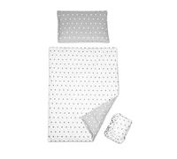 3 piece set Duvet Cover Pillowcase and Fitted Sheet for 120x60 cm Baby Cot Bed (Big Stars)