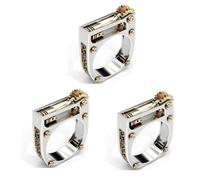 3 piece set Fashion Mechanical Gear Steampunk Ring for Men Women Sterling Silver Creative Design Punk Pop Rock Style Heavy Metal Band Ring Gift Birthday Cosplay Hallowmas