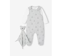 3-Piece Set for Newborns: Jumpsuit + Bodysuit + Comforter aqua green