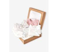 3-Piece Set for Newborns: Plain Knit Cardigan + Sleepsuit + Bodysuit rose