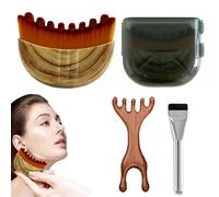 3-Piece Set Lymphatic Face Brush, Lymphatic Contour Face Brush, for Facial Massage, Foundation Brushes and Dual-Head Massage Comb, Ideal for Reducing Puffiness and Enhancing Skincare Routine