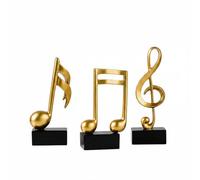 ＡＷＨＡＯ 3-piece set Music Note Statues, Resin Nordic Treble Clef Ornament Set,Hand-painted, modern home decor, for shelf, desk, cabinet, music room, gift