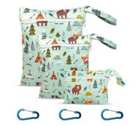 3-Piece Set of Baby Waterproof Diaper Bags and 3-Piece Hanging Buckles, Travel Storage Bags, Portable Diaper Changing Bags, and Spring Backpack Hanging Buckles.