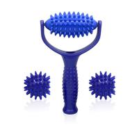 3-Piece Set of Massage Equipment, Foot Massage Equipment, Massage Tools with Handles, Massage Rollers, Back Muscle Massage Balls, Portable Massage Tools, Massage Accessories (Blue)