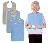 3-piece set of premium adult bibs, men's and women's bibs, dietary cloth for the elderly and disabled, adult bib clothing protector, adjustable debris collection bib, machine washable and reusable