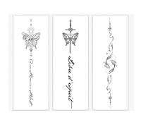 3-Piece Set Of Spine Herbal Tattoo Stickers Juice Waterproof Long-Lasting Semi-Permanent Simulation Tattoo High-End Feel
