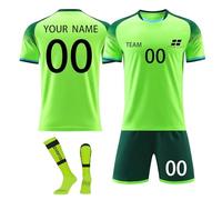 3-piece set Personalised Soccer Football Kits Custom your Name Number Team Logo Training casual competition team uniform Football Shirt Socks and Shorts for Fans Men Women