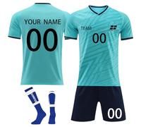 3-piece set Personalised Soccer Football Kits Custom your Name Number Team Logo Training casual competition team uniform Football Shirt Socks and Shorts for Fans Men Women