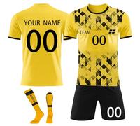 3-piece set Personalised Soccer Football Kits Custom your Name Number Team Logo Training casual competition team uniform Football Shirt Socks and Shorts for Fans Men Women