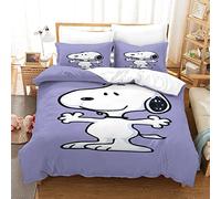 3-Piece Set Snoopy Duvet Cover Set 3D PuppyPrinted Bedding Quilt Duvet Cover with Zipper Closure Ultra Soft for Kids Teens Microfiber Bedding