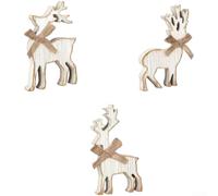 3 Piece Set Wooden Reindeer Desktop Decor, European Style