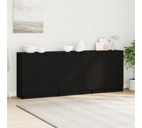 3 Piece Sideboards Black Oak Engineered Wood Berkfield Home Black One Size