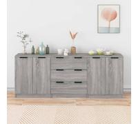 3 Piece Sideboards Grey Sonama Engineered Wood Berkfield Home Grey One Size