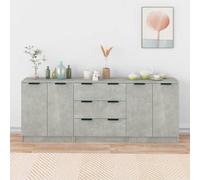 (concrete grey) vidaXL Sideboards 3 Piece Engineered Wood Storage Rack Organiser Multi Colours