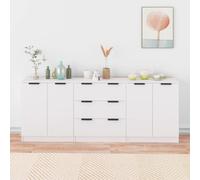 3 Piece Sideboards Storage Rack Organiser Highboard Engineered Wood vidaXL