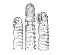 3-Piece Silicone Finger Sleeve Set for Women, Men and Couples - Finger Covers with G-Spot Focus for Intimate Foreplay and Hands-On Couple Play