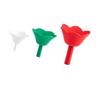3-Piece Silicone Flower Funnel Set with Floral Design | Leak-Proof Spouts, Dishwasher Safe for Liquids Oils, Heatproof for Cooking Baking, Liquid Transfer, Kitchen Use