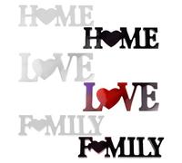 3 Piece Silicone Mold Set, Home, Family, Love, English DIY Ornaments, 3D Resin Casting Mold Set, Suitable for Home Decoration, Table Ornaments, Gifts for Family and Friends