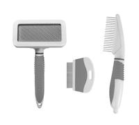 3 Piece Slicker Brush Flea Comb Set Short Hair Comb,Dog Grooming for Pet Shedding Brush Clean Tangled Dog Cat Grooming 0430