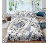 3 Piece Soft Polyester Luxurious 3D Printed Duvet Cover Bedding Set Super King With 2 Pillow Cases Zipper Closure For Kid- Comfortable Breathable - Colorful Geometric Stripes 260X240 Cm -020B842S788B