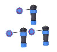 3 Piece SP21 Aviation Connector 2 Pin Rear Nut Style IP68 Rating AC 500V 30A with Gold Plated Copper Contacts and PA66 PPS Housing for Communication Equipment and Instruments