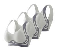 3 Piece Sports Bras for Women UK, Colour Block Clash Lift One Piece Bras, Full Coverage Backless Gathering Bra, Upper Support Adjustable Sports Underwear, Women Leisure Stretch Yoga Vest Bralette