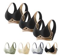 3 Piece Sports Bras for Women UK, Colour Block Clash Lift One Piece Bras, Full Coverage Backless Gathering Bra, Upper Support Adjustable Sports Underwear, Women Leisure Stretch Yoga Vest Bralette