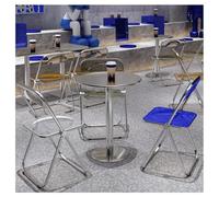 3 Piece Stainless Steel Bistro Set Round Table & 2 Slatted Back Chairs Ideal for Indoor & Outdoor Dining 60x60x75 cm & Slish