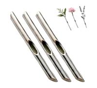 3 Piece Stainless Steel Brooch Accessories with Slotted Flower Tube for Collar and Scarf Us Lapel Flower Holder Pin Set Coat Holder Brooch Set