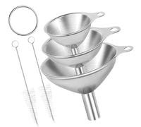 3-Piece Stainless Steel Funnel Set - Small, Medium & Large Funnels for Kitchen, Cooking, and Liquid Transfer, Funnels for Filling Bottles and Containers