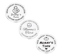 3-Piece Stainless Steel Keepsake Token Set - Thoughtful New Parent Gift for Baby Showers, Birthdays & Christenings | Humorous Decision Maker & Sentimental Milestone Commemorative (Silver)