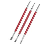 3 Piece Stainless Steel Modeling Clay Tools Set, DIY Leather Craft Carving Stylus, Embossing Spoon, Dotting Tool Kit for Detail Sculpture