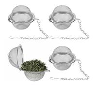 3-Piece Stainless Steel Tea Infuser - Loose Leaf & Spice Ball Strainer with Extended Chain Hook