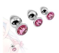 3-Piece Stainless Steel Trainer Suction Cup Realistic Classic Dick Wand Kit, Gifts for Wife Husband Girlfriend Boyfriend - Pink