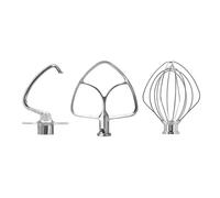 3-Piece Stand Mixer Attachment Set, Compatible with Kitchenaid | 6-wire whisk, flat beater and dough hook; 4.5-5QT tilt-head mixers