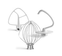 3-Piece Stand Mixer Attachment Set, Compatible with Kitchenaid | K45B flat beater, K45WW wire whisk and K45DH dough hook