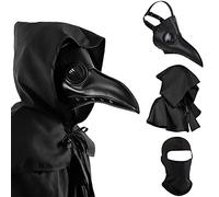 3-Piece Steampunk Plague Doctor Mask Set - Horror Scary Halloween Costume Prop for Parties & Proms