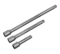3 Piece Steel Extension Bar Set - 1/4" Sq Drive - Spring-Ball Socket Retainer