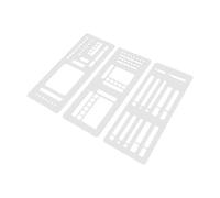 3-Piece Stencil Template Kit for Drawing, Planning, PET Flexible with Diverse Patterns for Calendars, Lists, Scrapbooking, Appointment Management, Style C