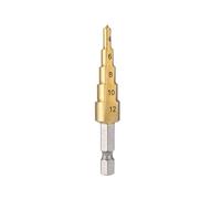 3-Piece Step Drill Bit Set | 4-12/4-20/4-32mm HSS Cone Cutter with 135° Split Point & Hex Shank for Burr-Free Metal/Wood Drilling(1pcs 4mm-12mm)