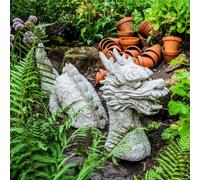 3 Piece Stone Cast Dragon Statue