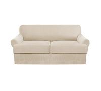 3-Piece Stretch Sofa Covers for T Cushion Loveseat, Soft Furniture Slipcovers with 2 Individual T Cushion Seat Covers - Nature Pattern, Perfect for Home Decor
