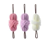3 Piece Stretchable Loofah Sponge Set - Super Soft Exfoliating Scrubber for Back and Body - Shower Sponge Ball