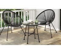 3-Piece String Egg Chair with Coffee Table Set