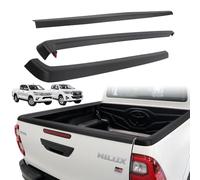 3-Piece Tailgate Protector & Side Rail Guard Set for Toyota Hilux 2016-2020 (Active Icon Invincible X) & 2021-2026 (Active Icon) Double Cab, Premium LLDPE Textured Heavy Duty Truck Bed Top Caps